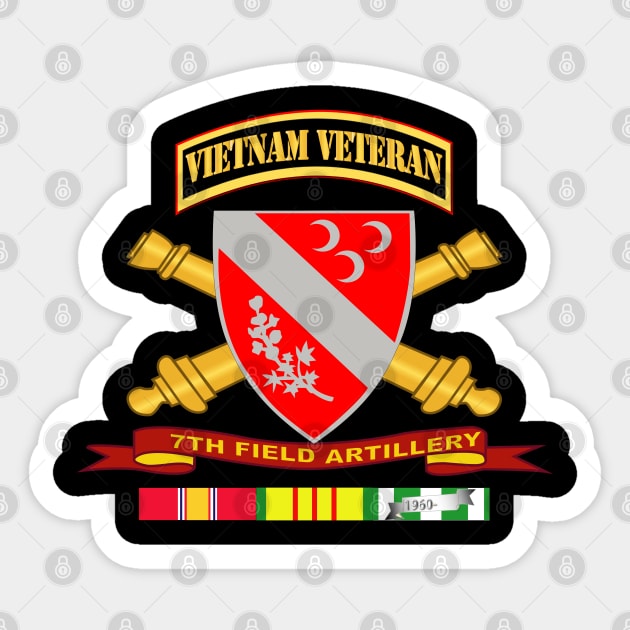 7th Field Artillery w Br - Ribbon VN SVC Vet Tab Sticker by twix123844